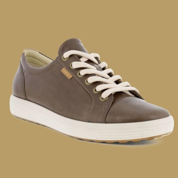 ECCO Women's Soft 7 Leather Sneaker Taupe Size 40 9 - 9.5 👟 - Picture 3 of 12